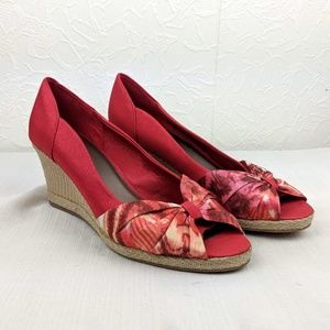 LifeStride Womens Peep Toe Wedge Shoes